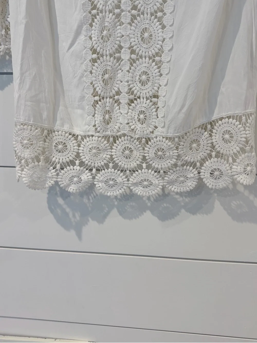 Solitaire Swim Cover Up Boho Chic Coastal Lace L White Resort Coquette Romantic - Picture 5 of 10